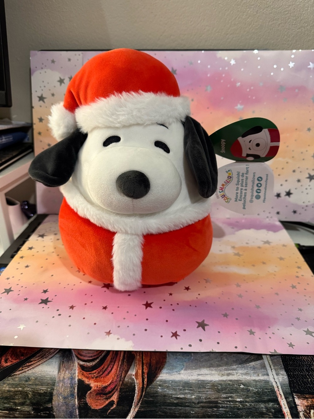 NWT Peanuts Snoopy Santa Christmas Squishmallow Plush 10"-12" Holiday Hallmark